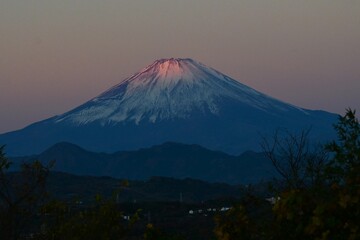 A view of Mt. Fuji in winter. For the Japanese, Mt. Fuji is a special mountain that has been felt to be divine and an object of prayer.