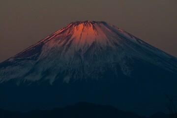 A view of Mt. Fuji in winter. For the Japanese, Mt. Fuji is a special mountain that has been felt to be divine and an object of prayer.