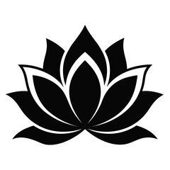 Lotus Silhouette Graphic &ndash; Clean White Background Abstract Design