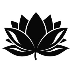 Lotus Silhouette Graphic &ndash; Clean White Background Abstract Design