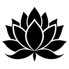 Lotus Silhouette Graphic &ndash; Clean White Background Abstract Design