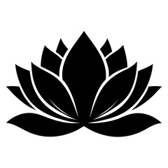 Lotus Silhouette Graphic &ndash; Clean White Background Abstract Design