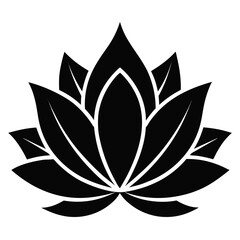 Lotus Silhouette Graphic &ndash; Clean White Background Abstract Design