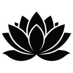 Lotus Silhouette Graphic &ndash; Clean White Background Abstract Design