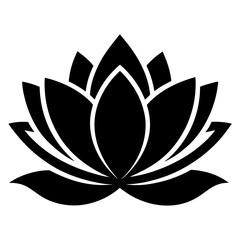 Lotus Silhouette Graphic &ndash; Clean White Background Abstract Design
