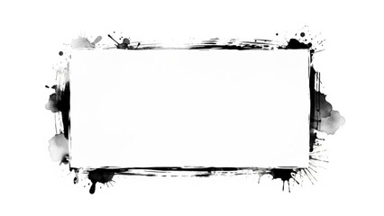 Black ink brush stroke border frame on isolated for text
