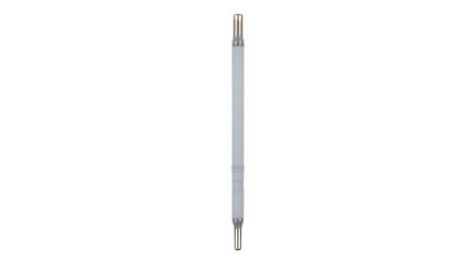 Fototapeta premium Glass Thermometer with Silver Tip on White Background