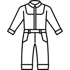 Mechanic Jumpsuit Silhouette Vector &ndash; Black on White