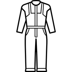 Mechanic Jumpsuit Silhouette Vector &ndash; Black on White