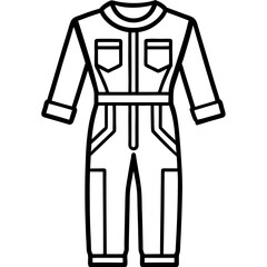 Mechanic Jumpsuit Silhouette Vector &ndash; Black on White