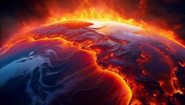 heat waves distort earthrs surface signifying the impact of global warming