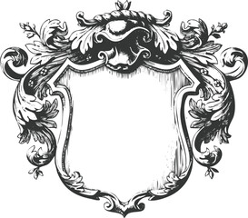 Intricate floral engraving art transparent and eps