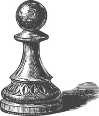 Monochrome chess piece engraving art transparent and eps