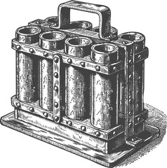 Vintage iron engraving art transparent and eps