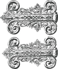 Intricate floral border engraving art transparent and eps