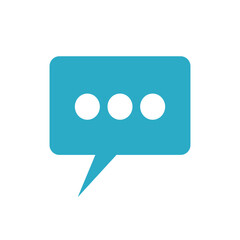 Blue chat bubble, speech bubble icon. Blue chat icon, symbol, speech sign vector icon.