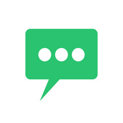 Green chat bubble, speech bubble icon. Green chat icon, symbol, speech sign vector icon.