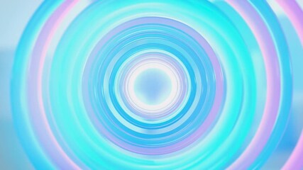 Abstract glowing tunnel composed of concentric neon blue and cyan rings creating a mesmerizing vortex effect with bright central light source in digital art - Powered by Adobe