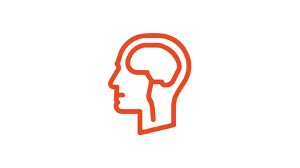 Professional Line Icon of Isolated Head Vector with Outline