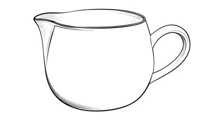 Simple Line Drawing Cartoon of a Jug for Illustrations Vector