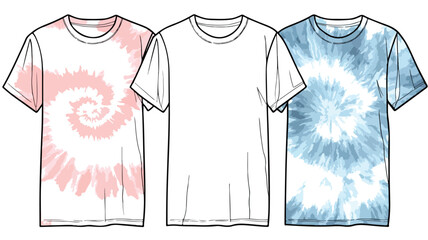Stylish Tie-Dye Shirts Vector Illustration for Design Professionals