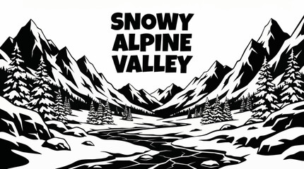 wide alpine valley covered in fresh snow reveals dramatic peaks and winter silence, offering a clean, high contrast landscape ideal for seasonal and luxury travel visuals