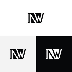 n w initial monogram vector icon illustration