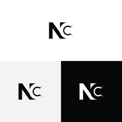 n c initial monogram vector icon illustration