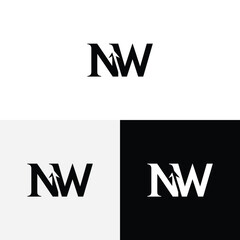 n w initial monogram vector icon illustration