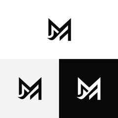 m initial monogram vector icon illustration