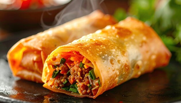 Crispy and Delicious Spring Rolls - A Culinary Delight.