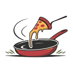 Fast food pizza and restaurant logo