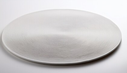 a circular textured white disc on white