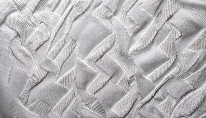 close up view of a white textured fabric or paper with a repeating pattern of fine lines