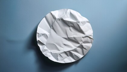 crinkled white circular paper disc