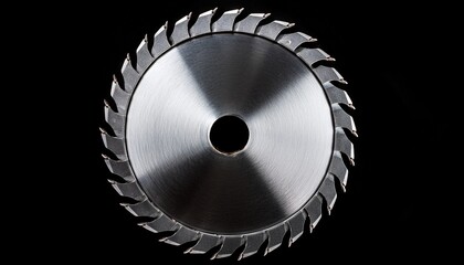 circular saw band isolated against black background for industrial tools or woodworking projects
