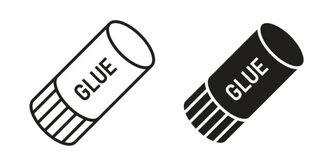 Glue stick icons in different styles. Simple icon design