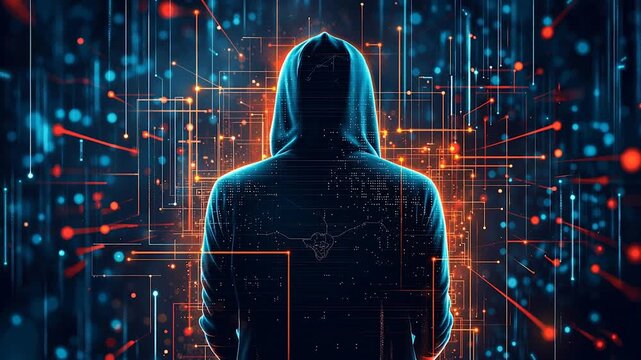 Hacker are planning to hack and attack networks and cyber security systems..Smart Innovation city with connection cyber security network reciprocity over the cityscape . future wireless digital city