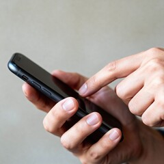 Close Up Hands Holding Smartphone Representing Mobile Technology and Everyday Digital Interaction