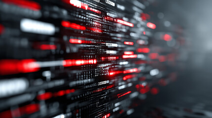 Abstract close-up of glowing digital data streams representing high-speed information flow.
