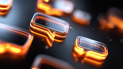 Glowing chat message icons float in a dark digital space symbolizing online communication and social media.