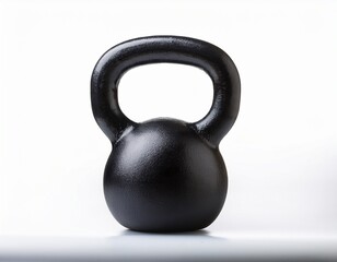black kettlebell on a white isolated background white background