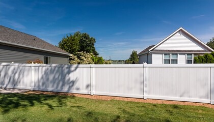 elegant white vinyl fence installation enhancing backyard privacy and security