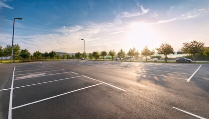 Fototapeta premium a pristine parking lot showing efficiency readiness for commercial property use
