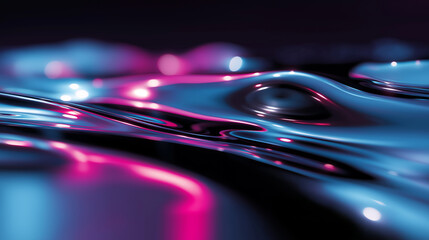 Flowing neon abstract waves forming a futuristic digital background with dynamic light reflections.
