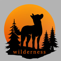 silhouette of dog at hill 