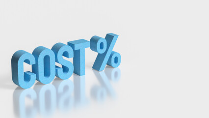 Fototapeta premium Business Cost Reduction Strategy with Percentage Symbol 3d render.