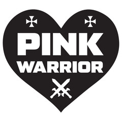 pink warrior real design for strong women, October apparel design
