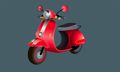 red motorcycle on a white background