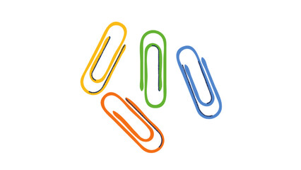 Obraz premium Set of Colorful Paperclips Office Supplies Isolated on White